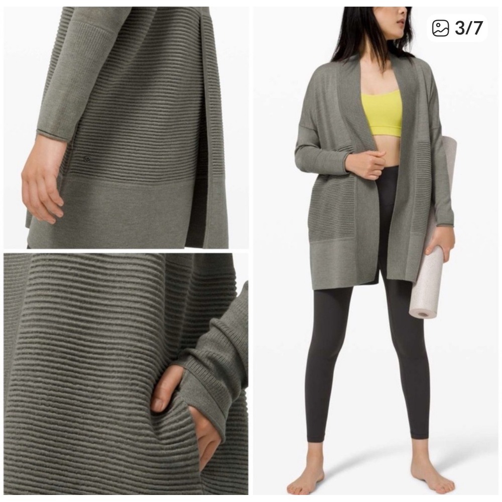 FINAL CLEARANCE Lululemon Merino Wool Wrap Cardigan SZ 6 In Heathered Gray Sage